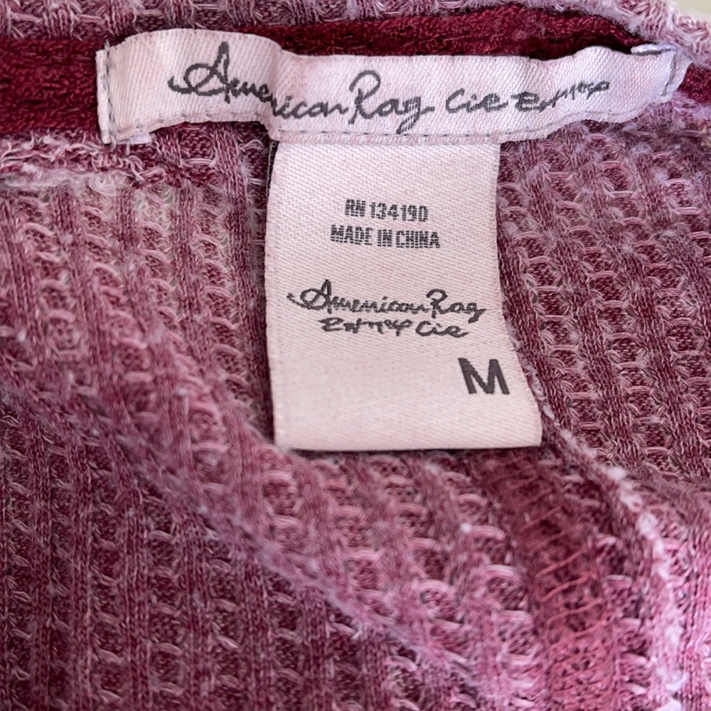 American Rag Thermal Ribbed Long Sleeve Rag Shirt - Picture 11 of 12